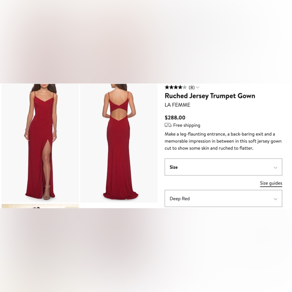 La Femme Red Trumpet Gown/Prom dress